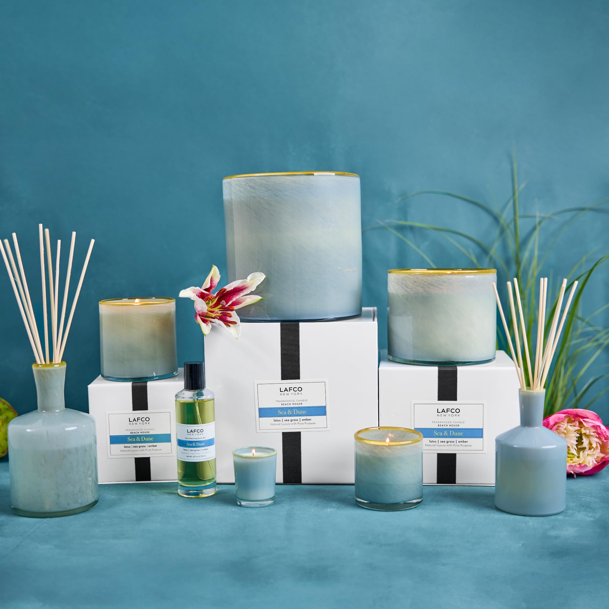 LAFCO New York Signature Sea & Dune: vase réutilisable rehaussant la déco après usage.