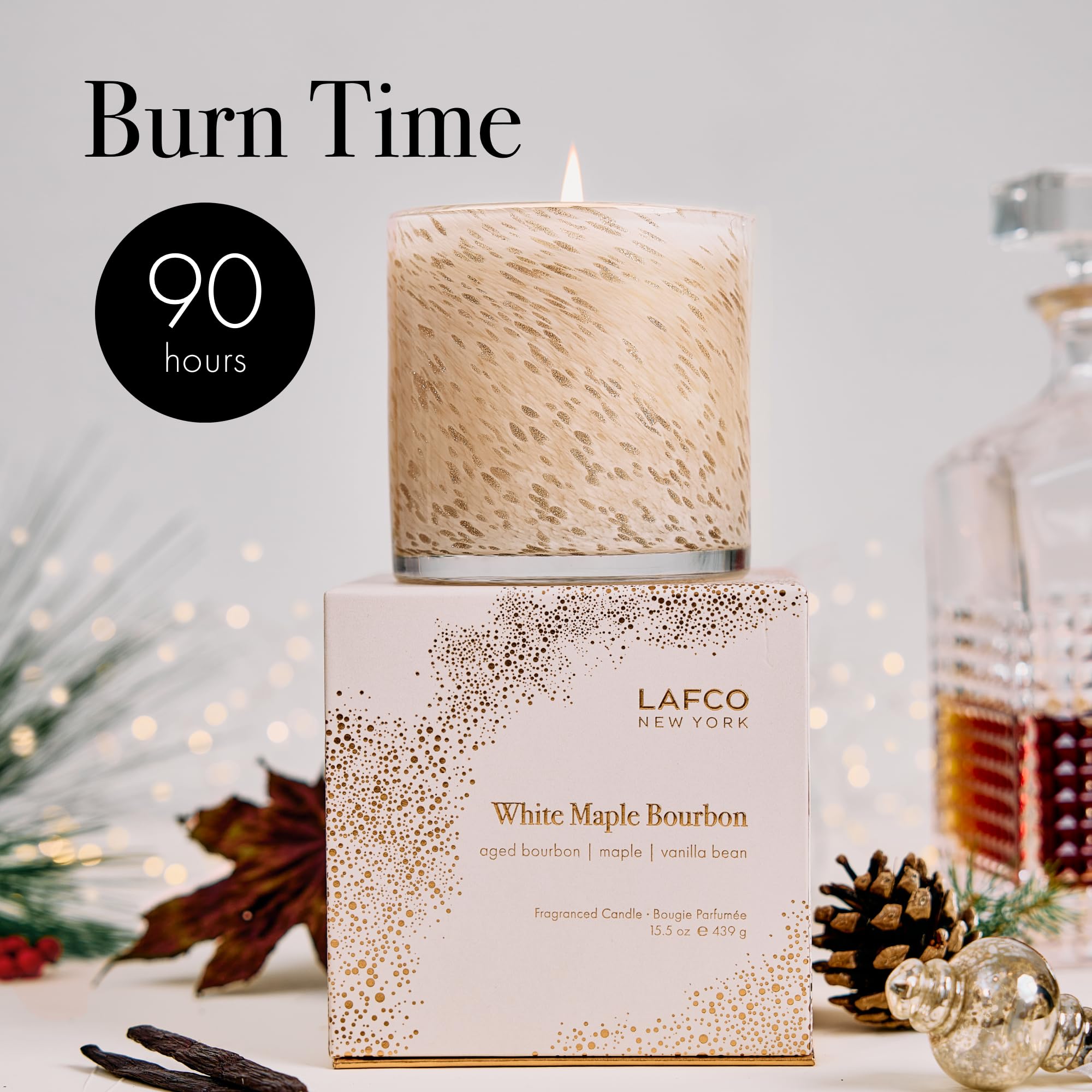LAFCO New York Verre soufflé artisanal, cadre cosy pour soirée hivernale.