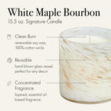 LAFCO New York Bougie avec verre soufflé, notes d érable et bourbon.