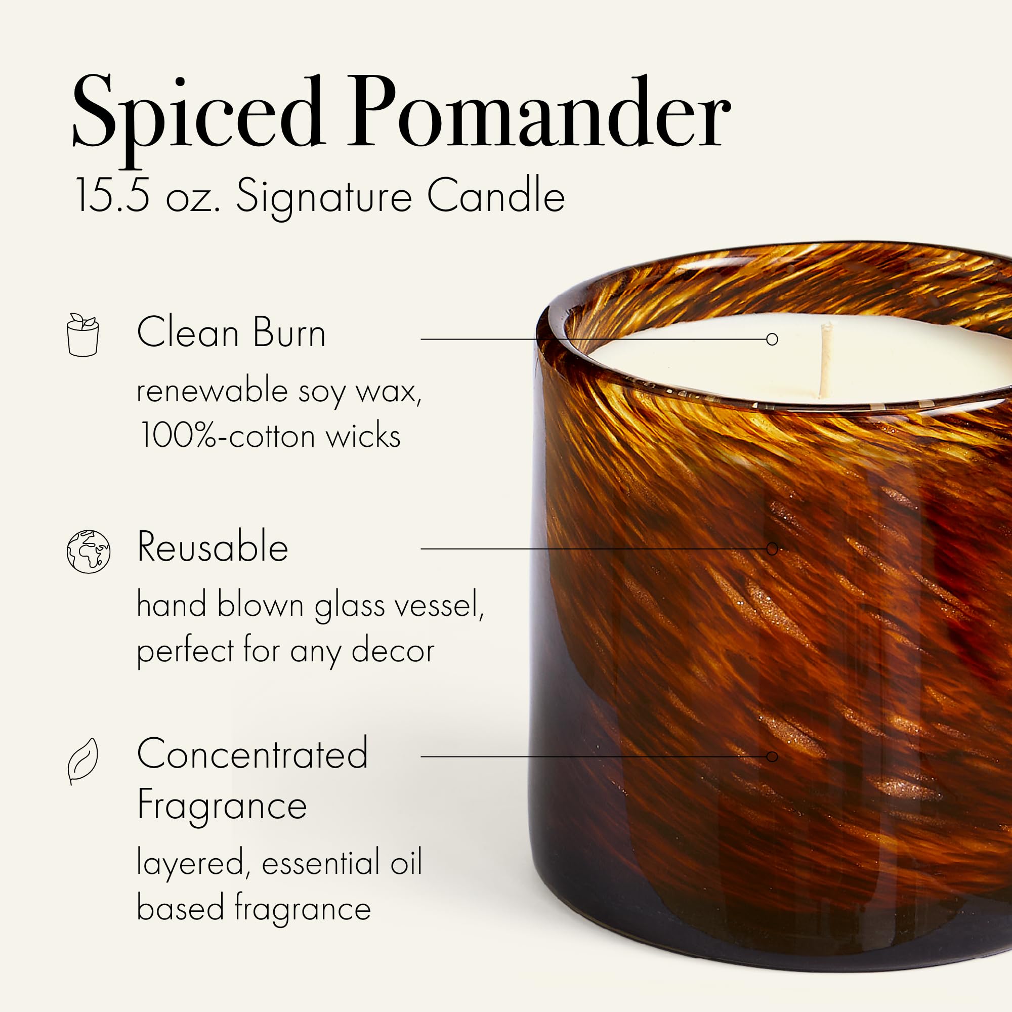 LAFCO New York Bougie en verre soufflé à la main, design élégant.