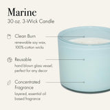 Vase en verre soufflé Marine de LAFCO New York, design élégant