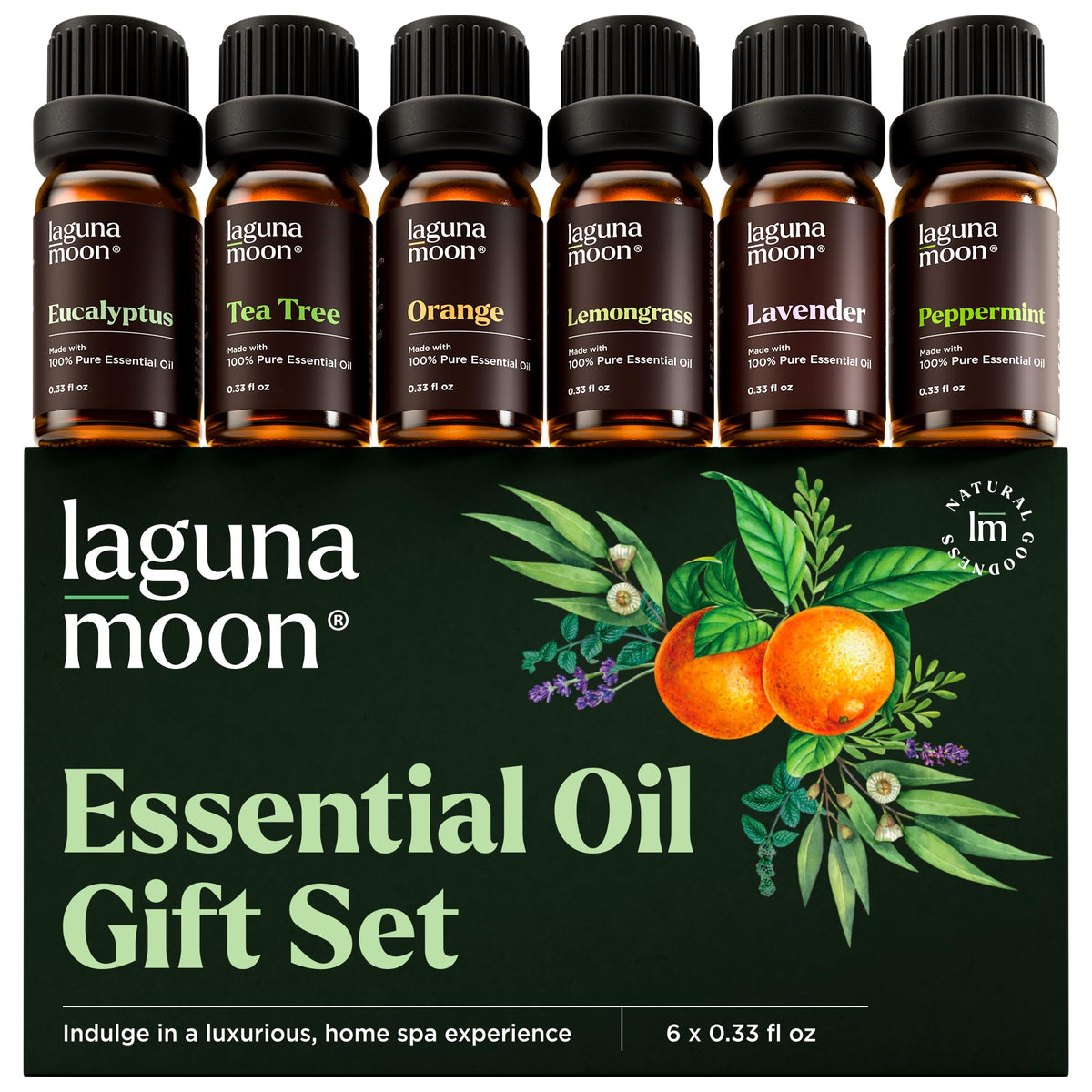 Ensemble Lagunamoon de 6 huiles essentielles 10 ml, diffusion et créations parfumées.