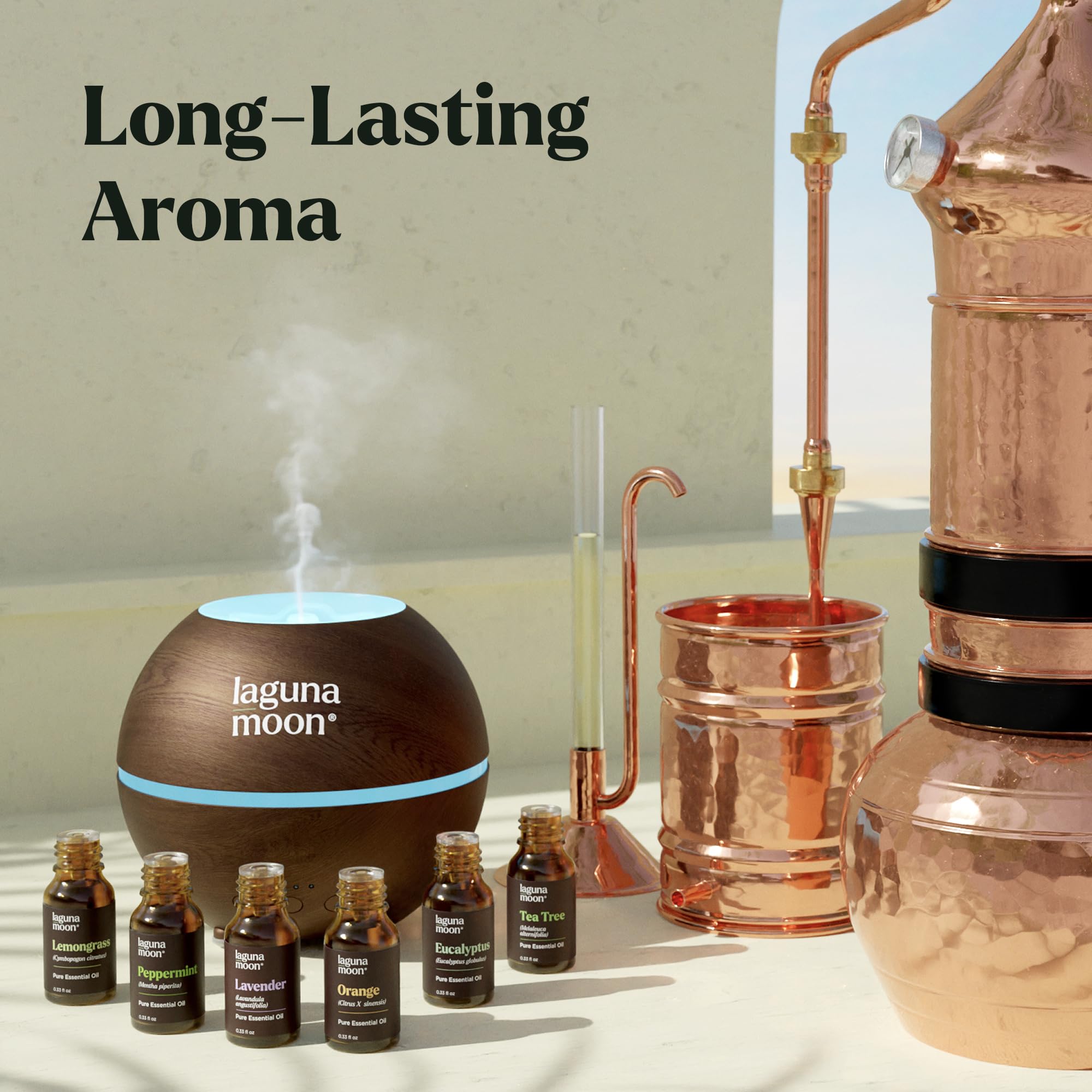 Huile Lagunamoon menthe poivrée 10 ml, revitalisante pour inhalation.