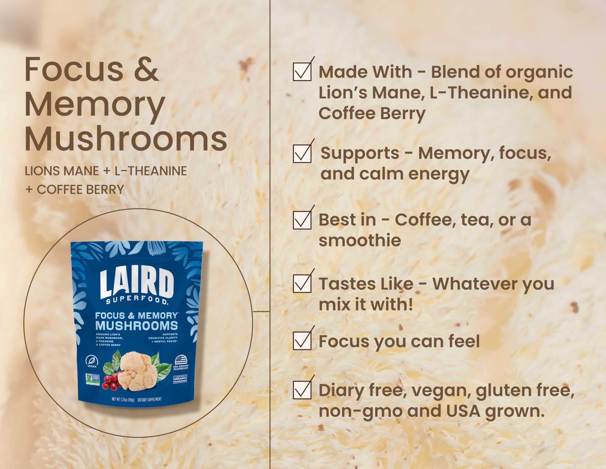 Laird Superfood boisson chaude baies-de-cafe – intégration facile dans café ou thé.