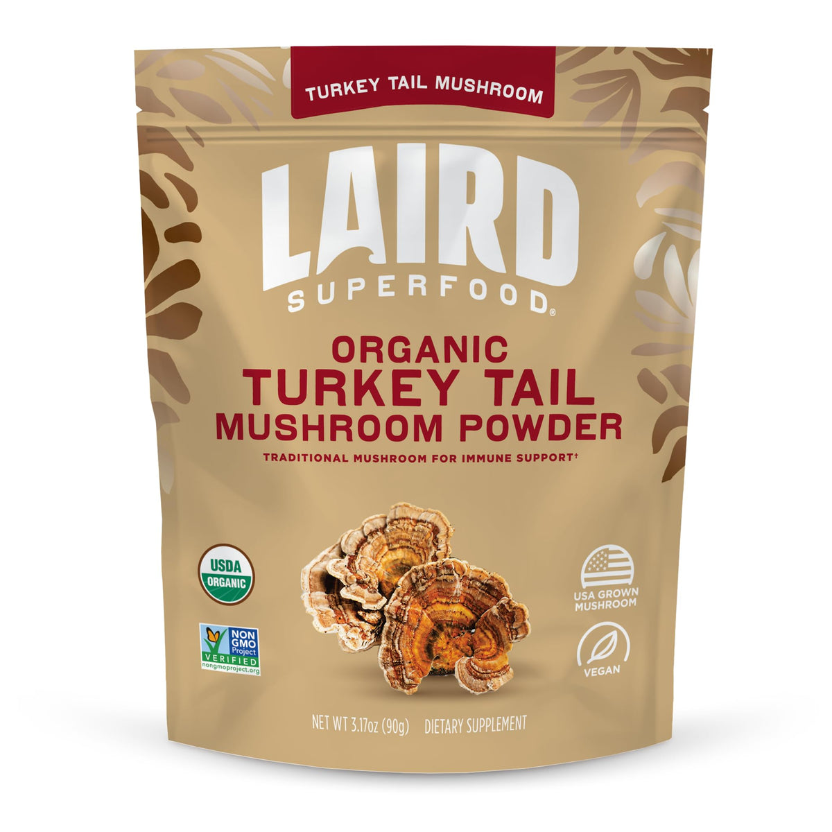 Laird Superfood Poudre Tramete Versicolore – immunité quotidienne renforcée grâce aux bêta-glucanes.