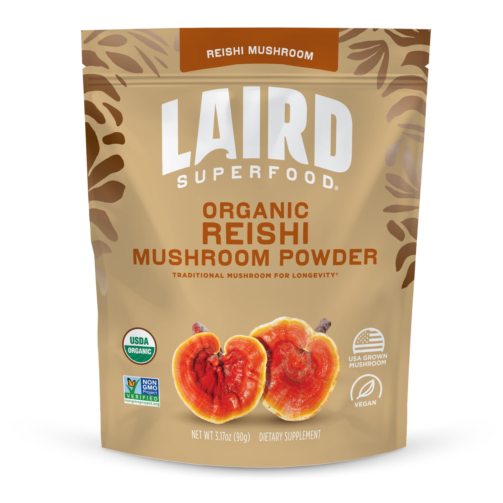 Laird Superfood Reishi en poudre – soutien immunitaire possible et calme.