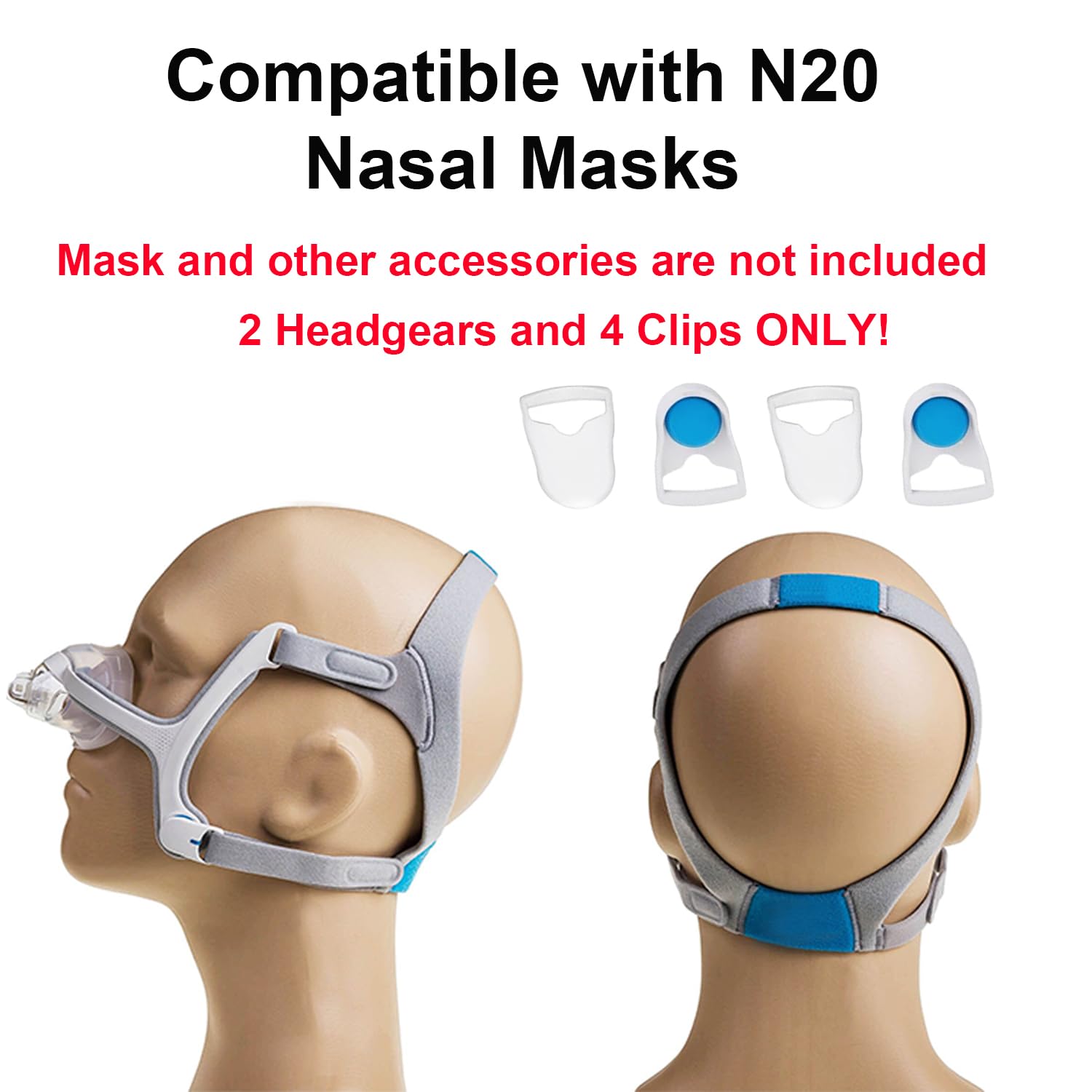 Bandeau CPAP ajustable LALASTAR, taille moyenne pour un ajustement personnalisé.