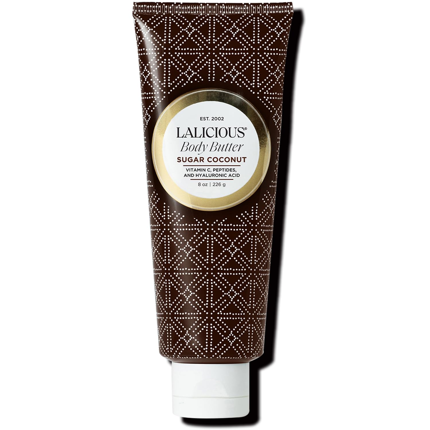 LaLicious Beurre corporel sucre de coco – emballage élégant et pratique.