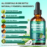 LAMFQA Ashwagandha Soursop Extrait Liquide – soutient l'énergie et l'équilibre.