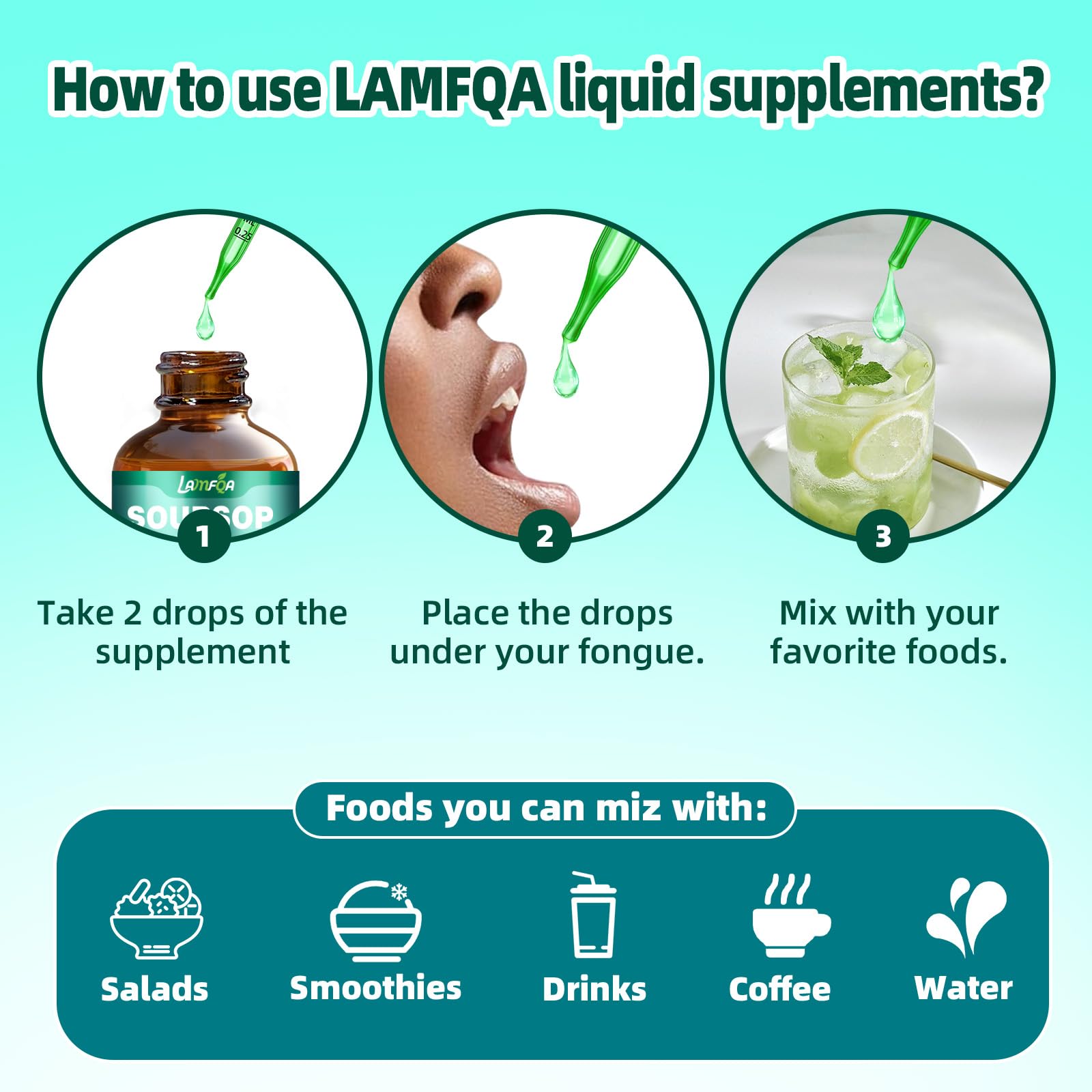 LAMFQA Gotu Kola Immunité Digestion – gouttes faciles à intégrer au quotidien.