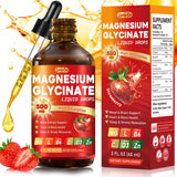 LAMFQA magnésium glycinate gouttes fraise – bouteille pratique et absorption élevée.