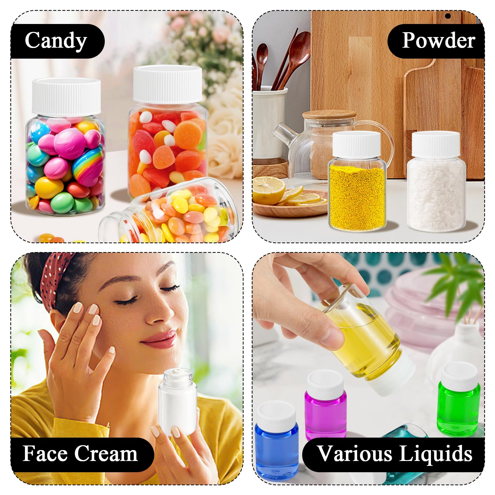 Lamoutor ensemble flacons 80ml, solution légère et réutilisable pour l'organisation