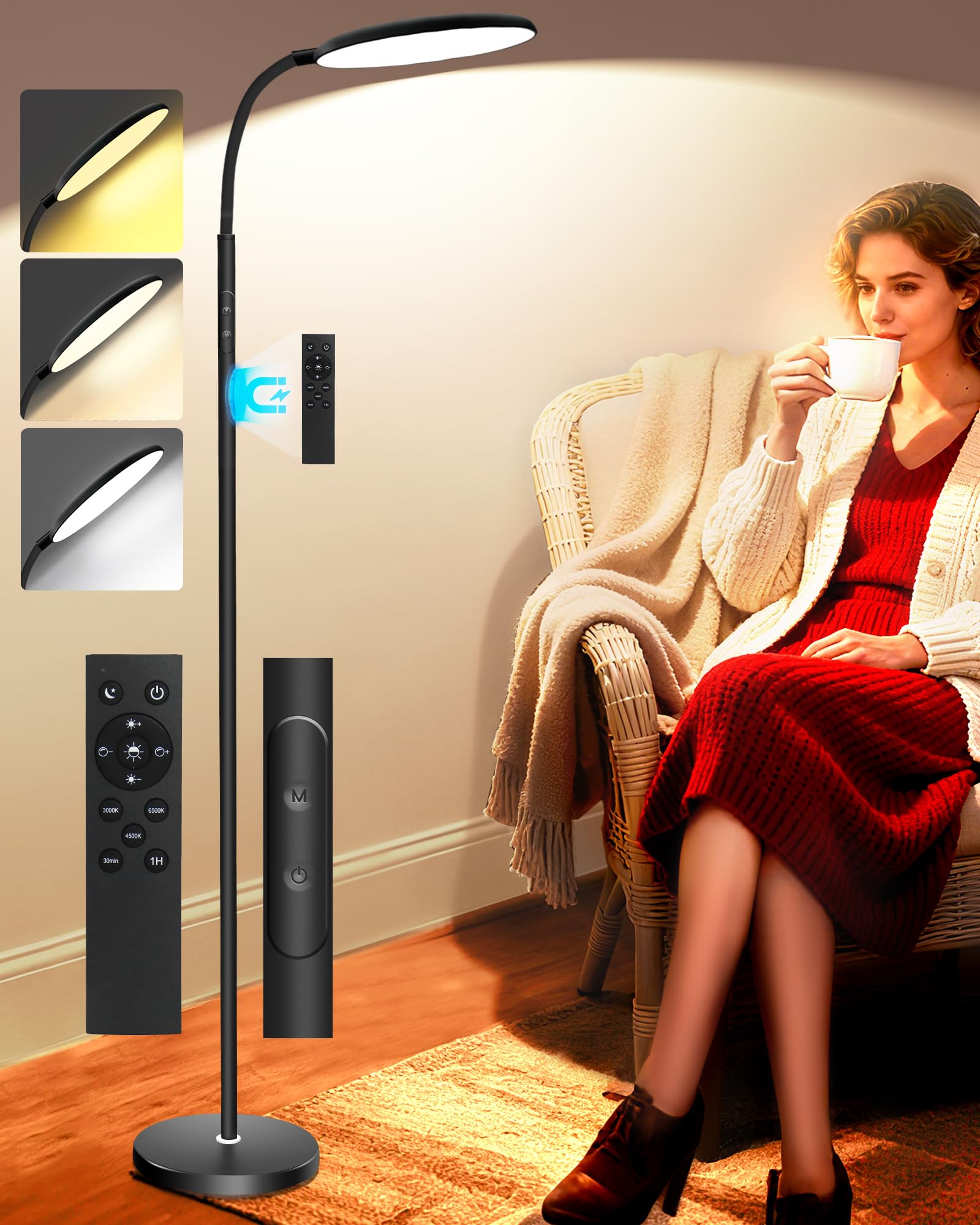 LanAqua Lampe Thérapie, face avant, lumière naturelle simulée pour élever l'humeur.