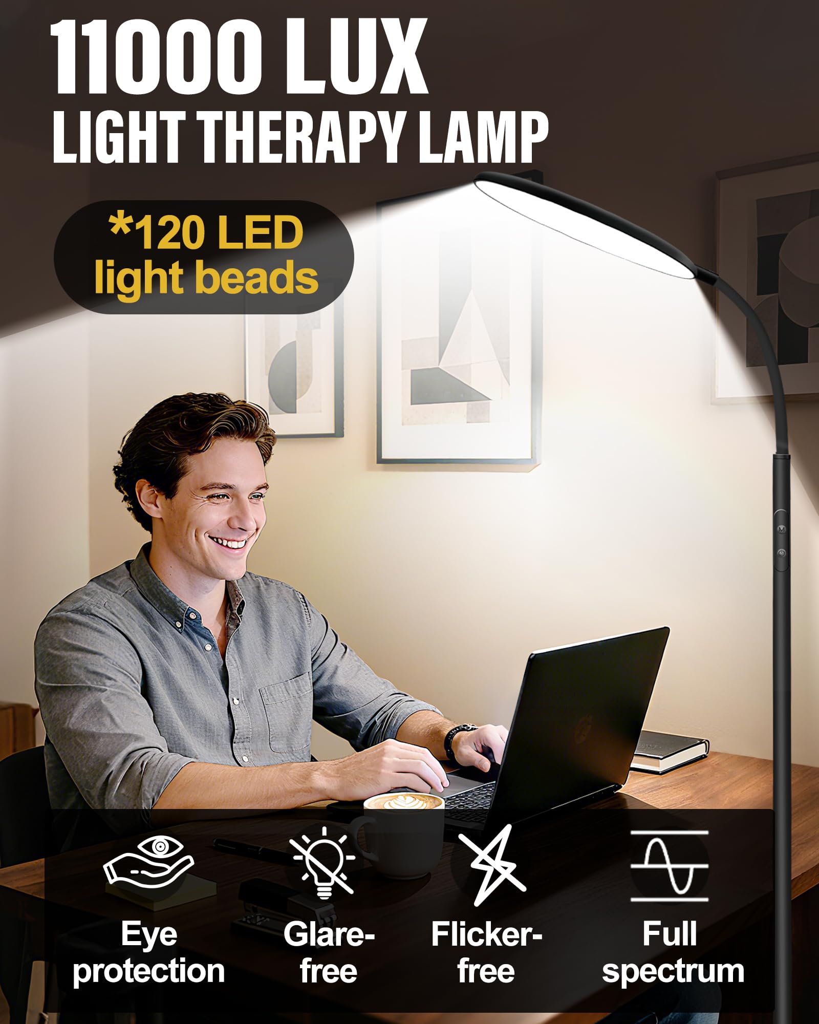 LanAqua panneau tactile, contrôle rapide de la luminosité et de la couleur.