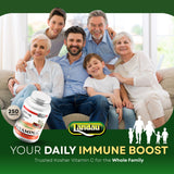 Informations nutritionnelles claires sur l'étiquette Landau gomme vitamine C.