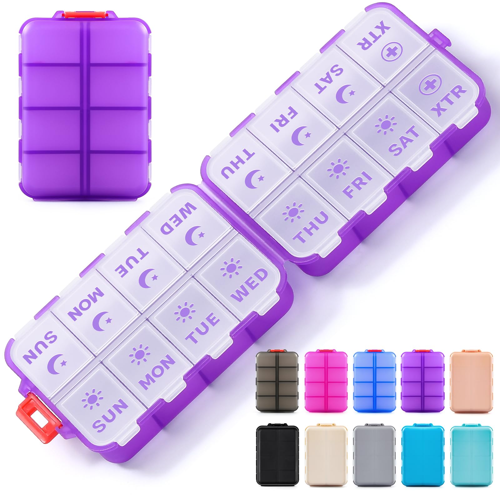 LANDNEOO Organisateur pilules semaine pliable pour usage quotidien et voyage