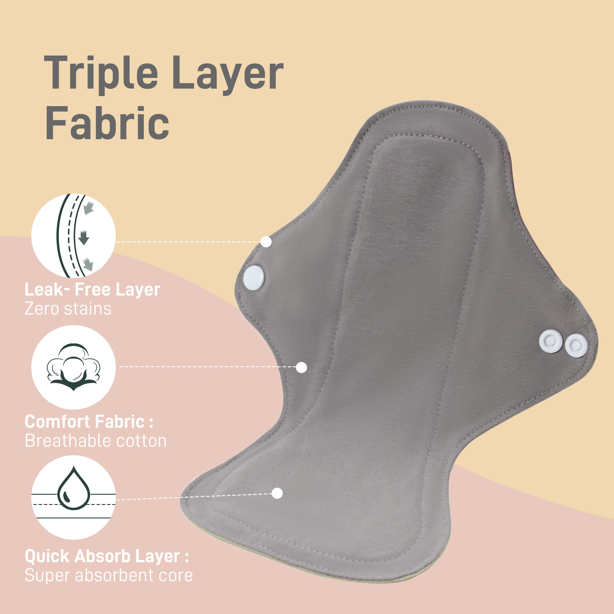 Langsprit protection coton format moyen, absorption fiable et confort toute la journée.