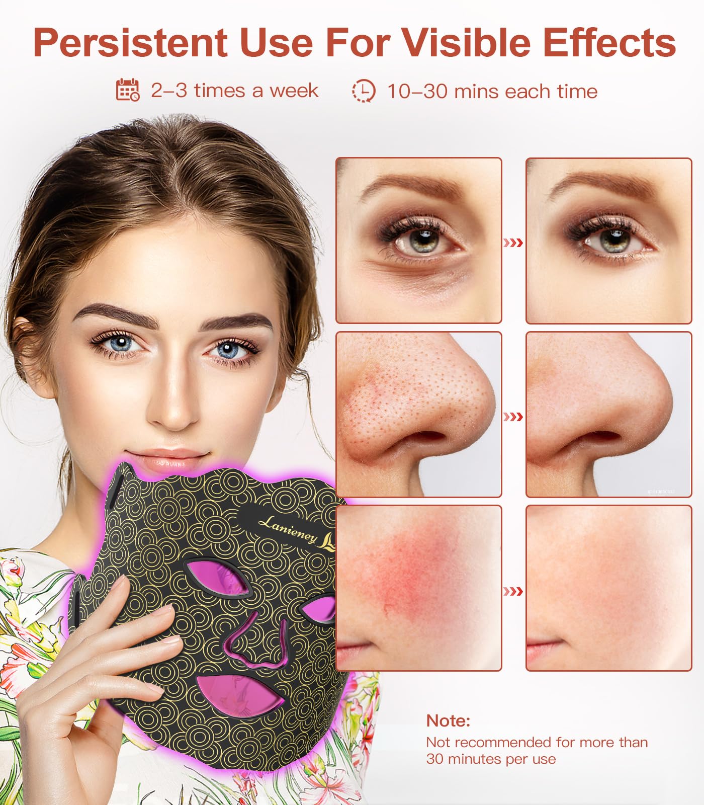 Lanieney masque sept couleurs pour le visage, polyvalent pour les soins quotidiens.