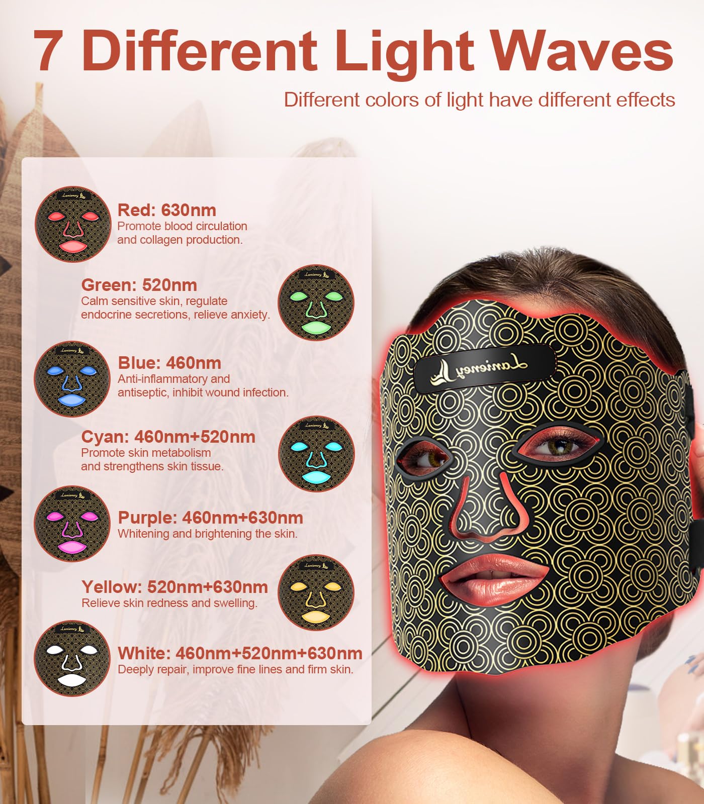 Lanieney masque en silicone doux, ajustement confortable pour un port prolongé.