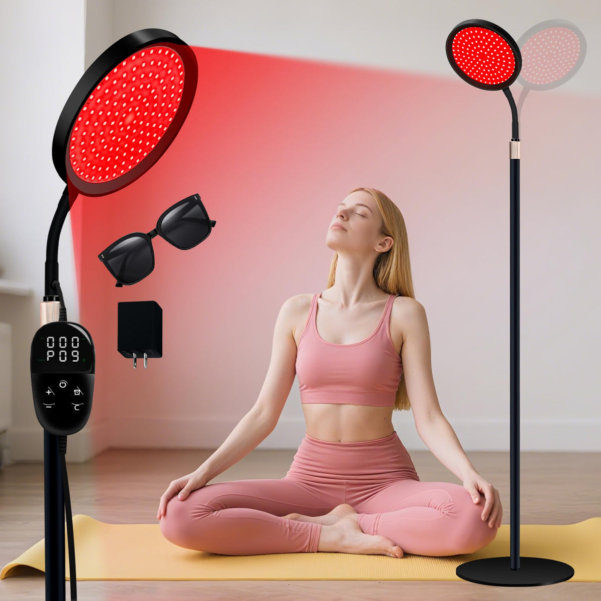 LanSuper lampe thérapie lumière rouge 660/850 nm pour visage et peau plus lumineuse