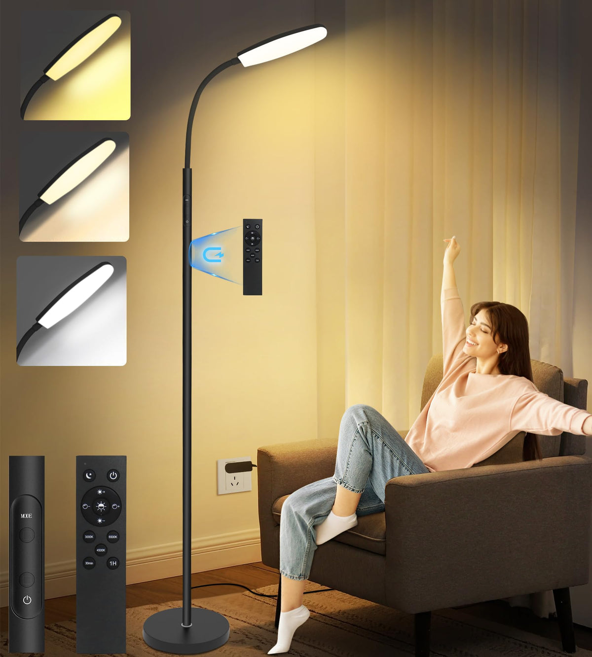 LanSuper lampe luminothérapie 10000 Lux pour un éclairage puissant et équilibré