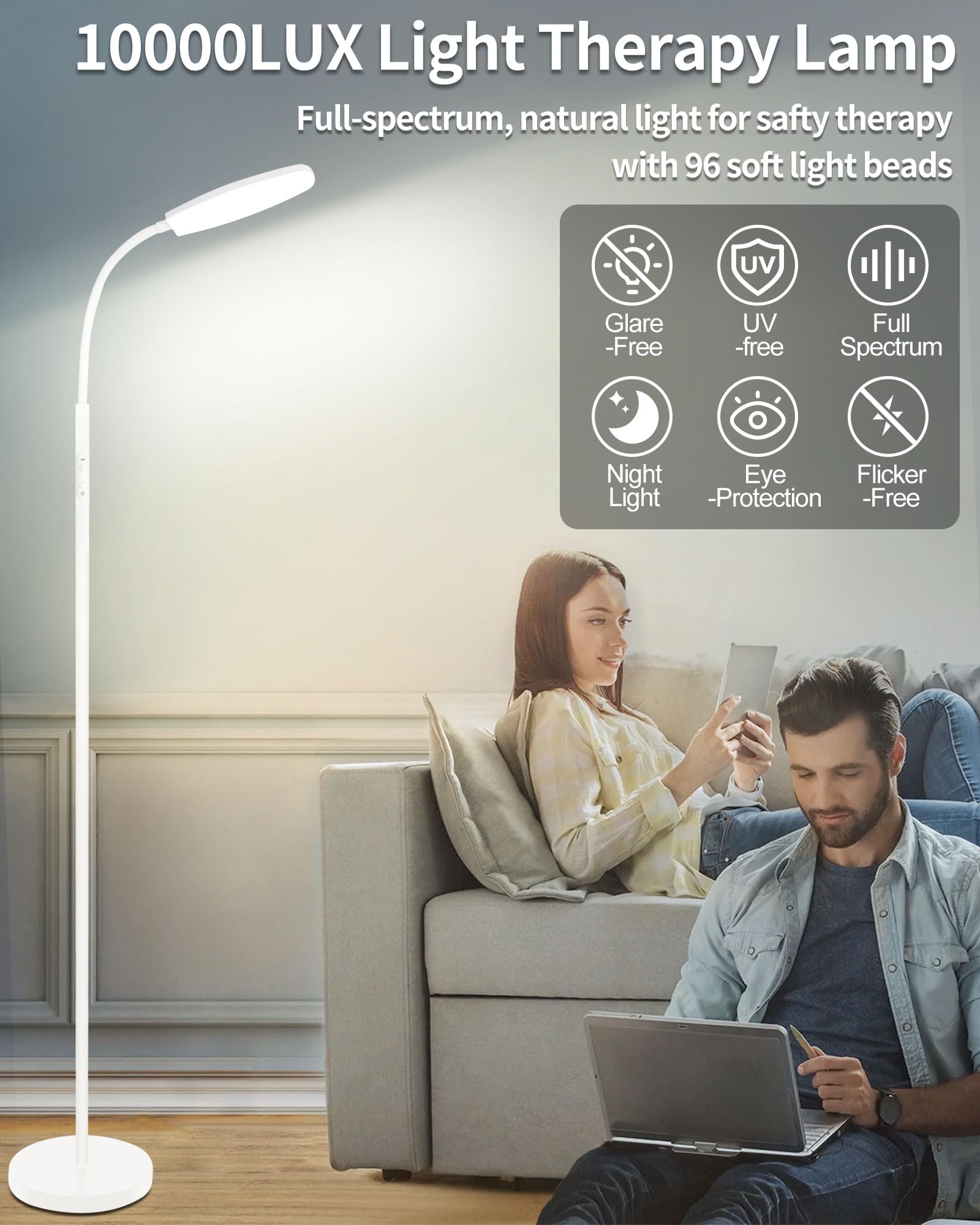 LanSuper lampe thérapie tête articulable, angle personnalisable pour éclairage ciblé