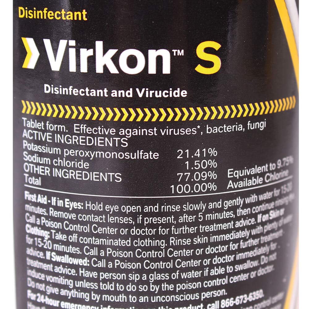 Lanxess Virkon-S, désinfection des surfaces par dilution dans l’eau, utilisation pratique.