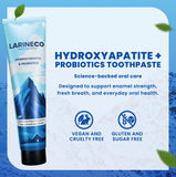 Larineco Nano Hydroxyapatite: surface dentaire lisse et éclat naturel.