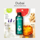 Détail du flacon 60 ml montrant l’arôme subtil pour ambiance hôtel de luxe.