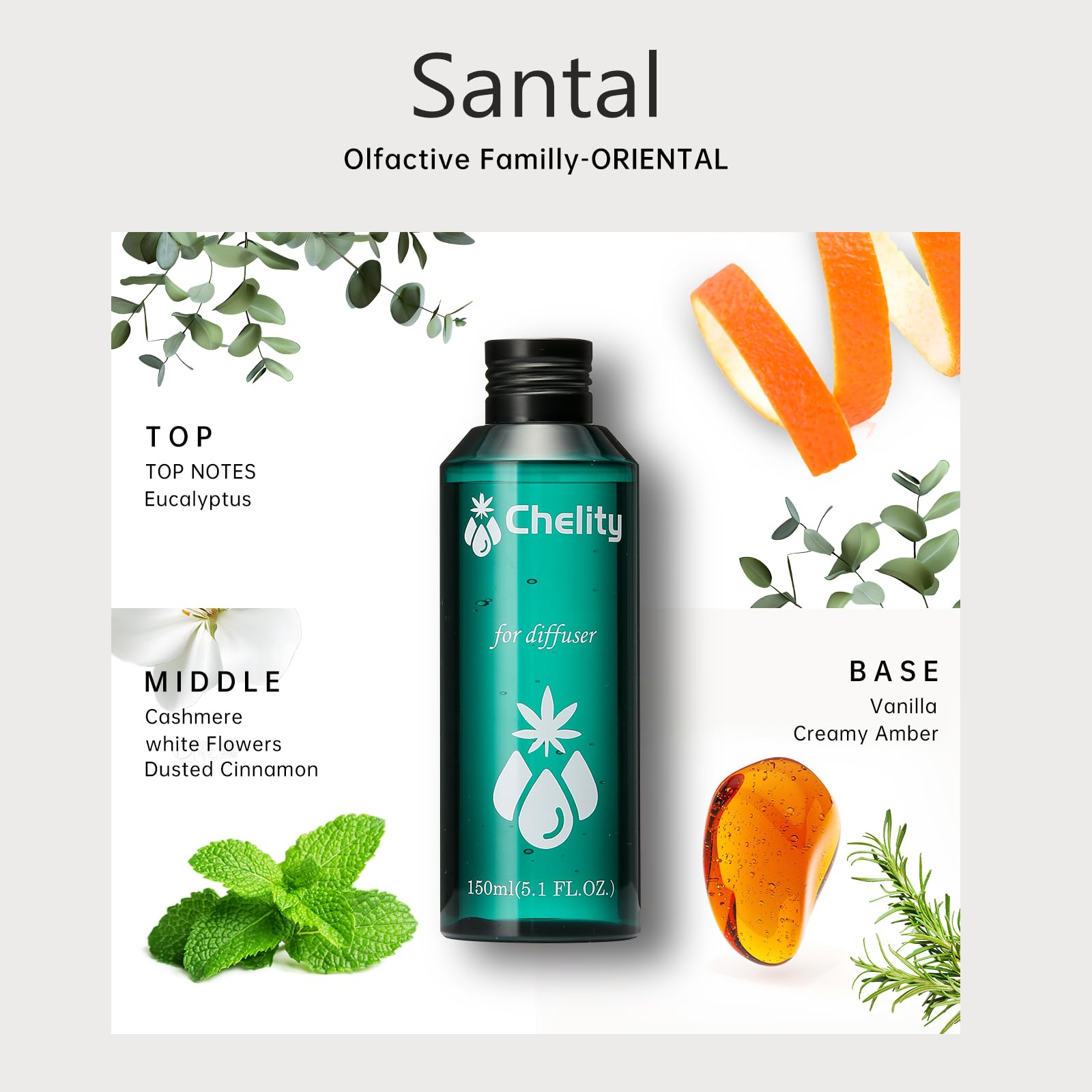 Larsweryar Chelity Santal, flacon-2oz, offre une senteur riche pour diffusion prolongée.