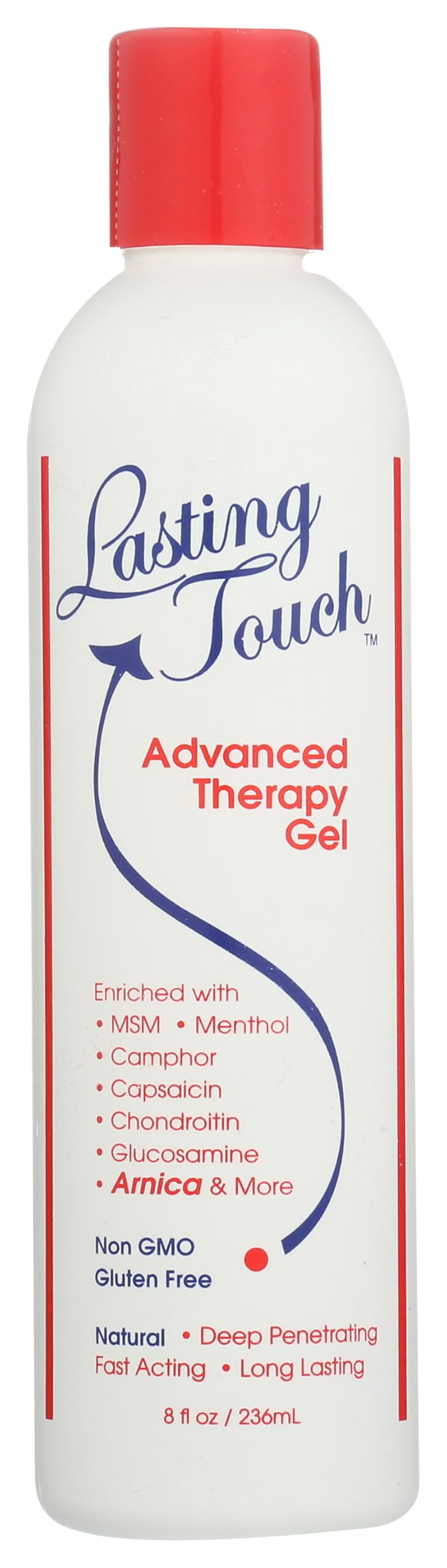 Gel Lasting Touch Avancé dans sa bouteille de 8oz prêt pour hydratation rapide.
