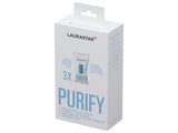 Aperçu du sachet Laurastar granulés anti-echelle, prêts à filtrer les sels pour la vapeur.