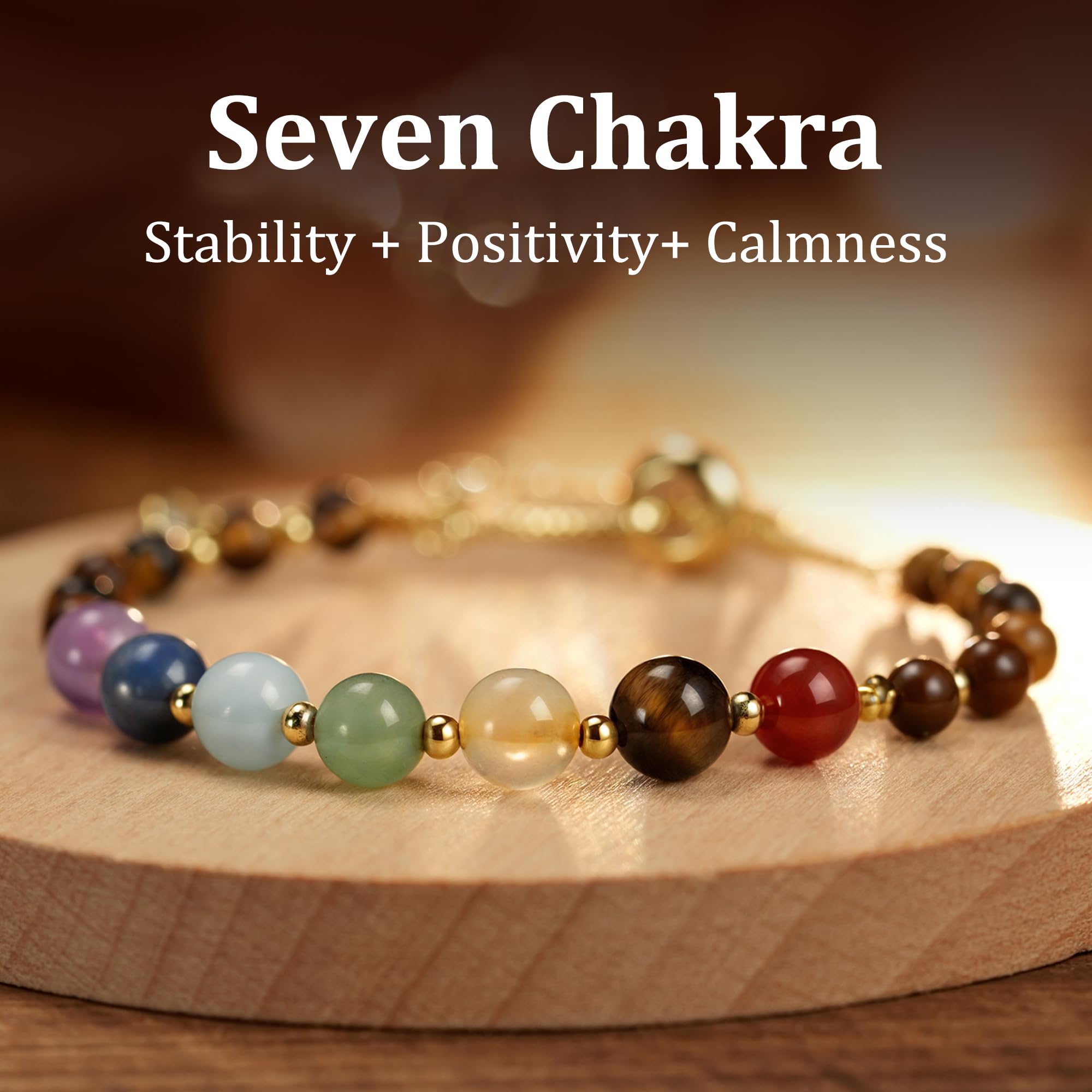 Bracelet LAVEIR chakra oeil-de-tigre, pierre protectrice apportant courage et clarté d'esprit