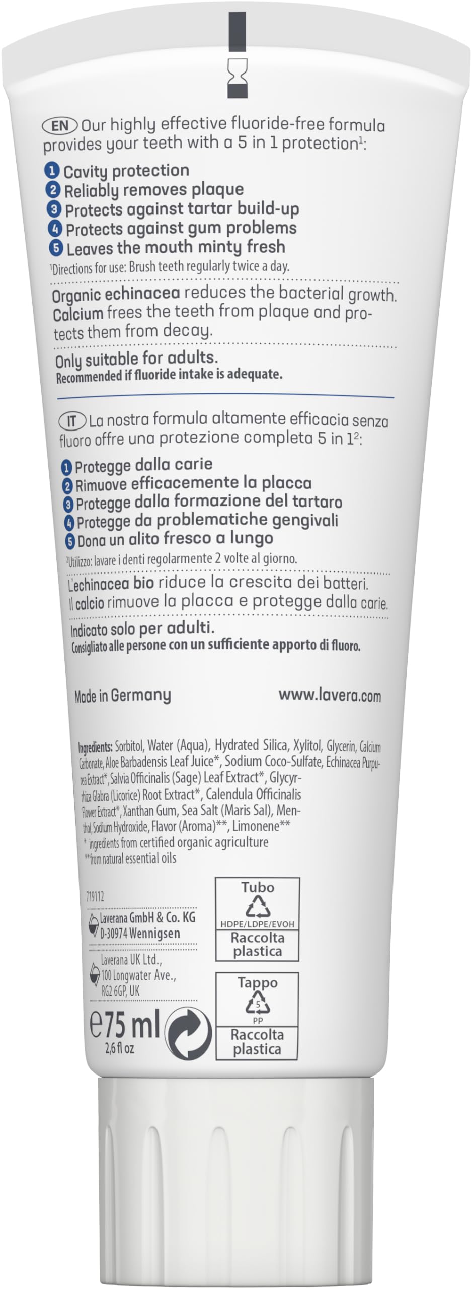 Lavera dentifrice Echinacea menthe sensation — texture agréable et goût frais.