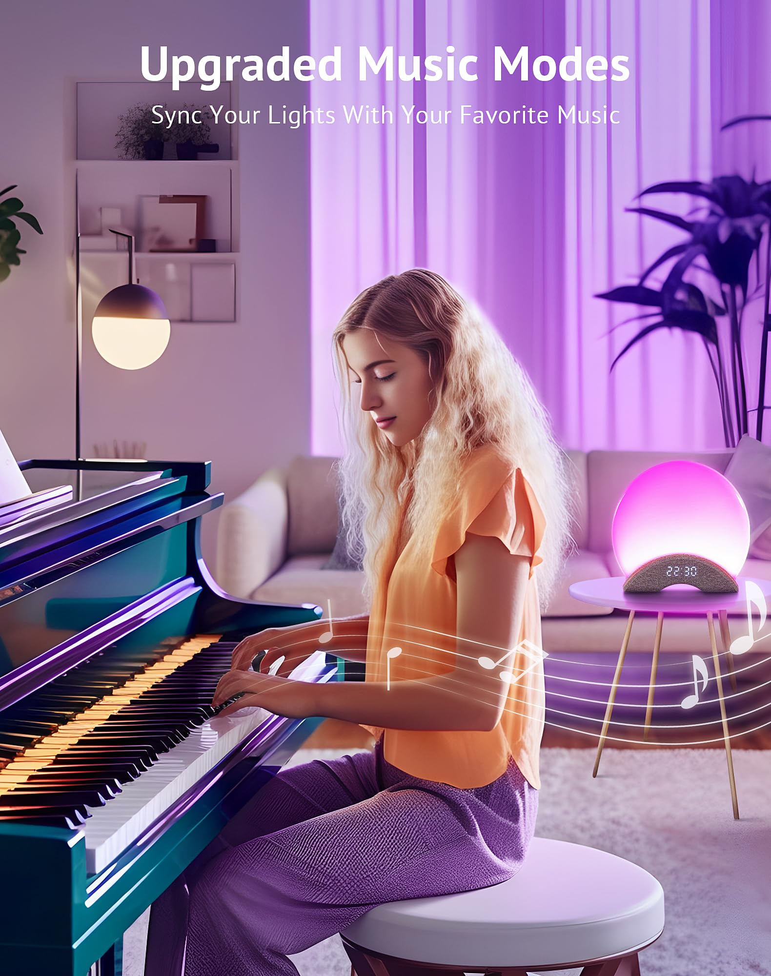 LaView réveil lumineux: alarme aurore et coucher progressif pour un réveil en douceur.