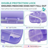Layhit boîte pilules voyage violet, format compact idéal pour la poche
