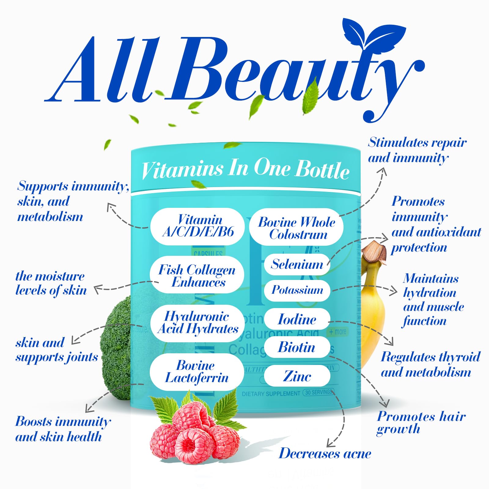 Acide hyaluronique et vitamine C Lazpowfi, hydratation et élasticité cutanée.