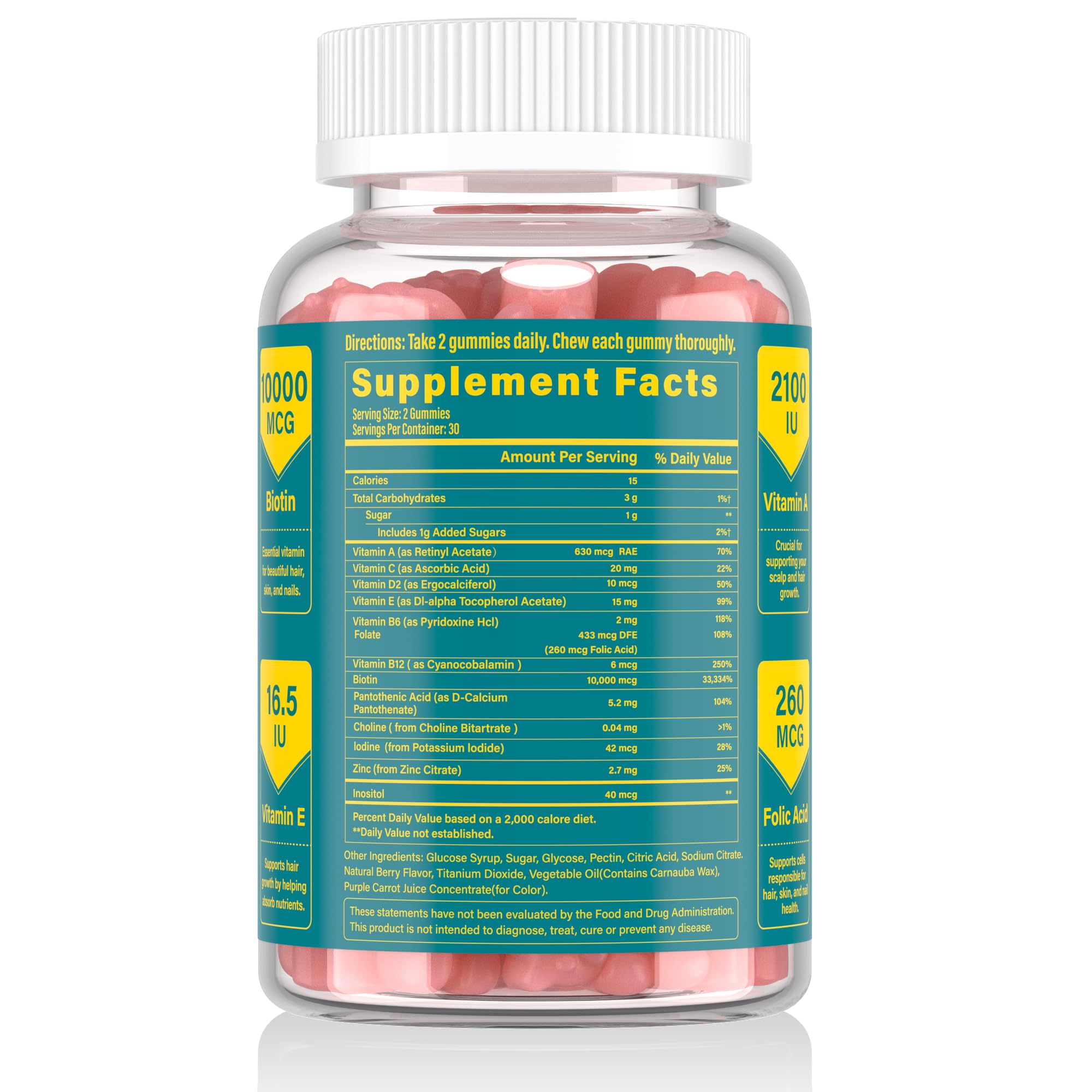 Lazpowfi Biotin Gummies — gros plan texture, impression de qualité
