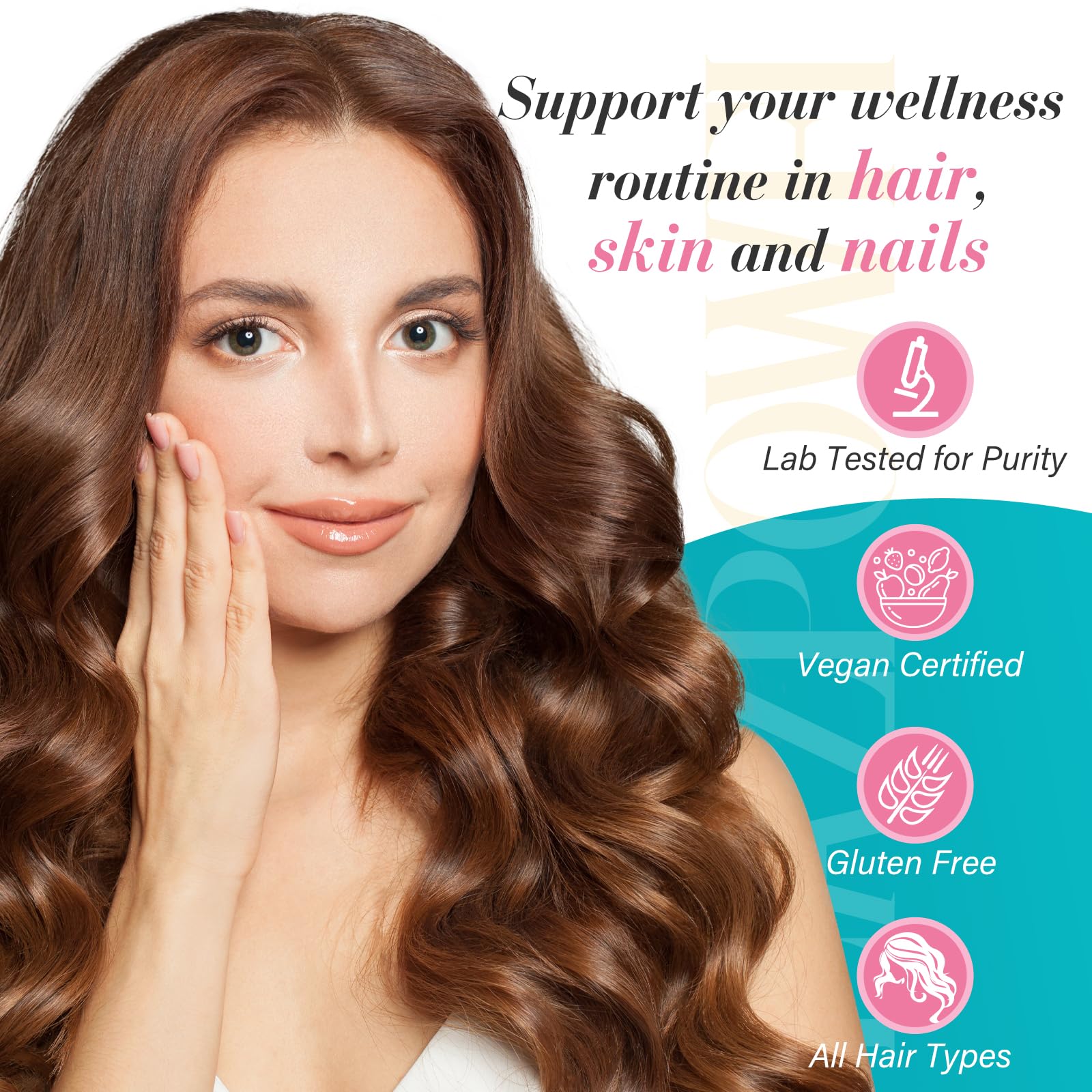 Lazpowfi Biotin Gummies — texte nutritionnel clair sur le flacon