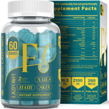 Lazpowfi Biotine Gommes: bouteille du complément pour cheveux et ongles sains.