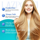 Complexe biotine-collagène Lazpowfi pour cheveux et peau éclatants.