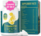 Lazpowfi Prenatal: bouteille de capsules pour un soutien quotidien pendant la grossesse.