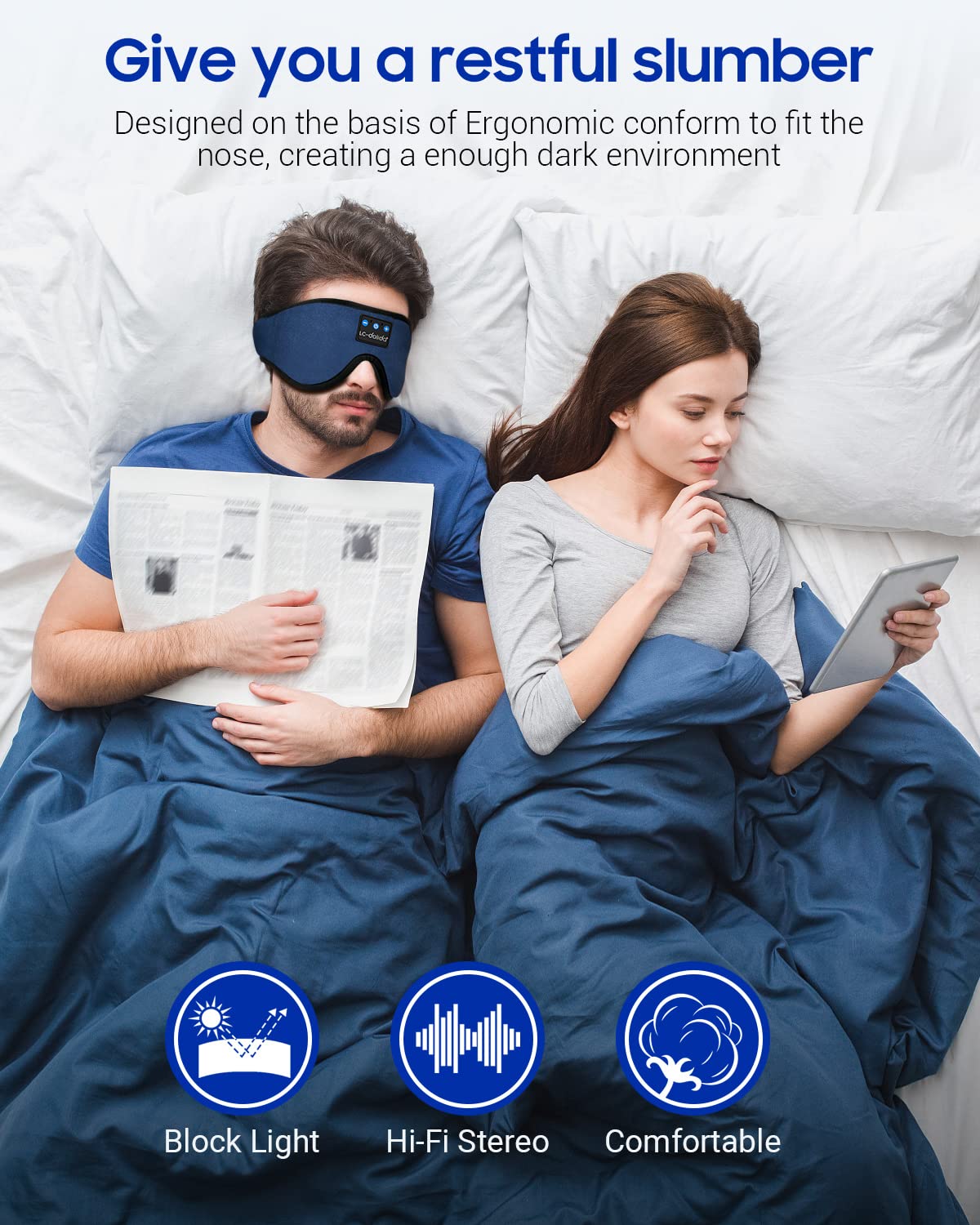 LC-dolida design 3D masque-yeux offrant contour ergonomique sans pression