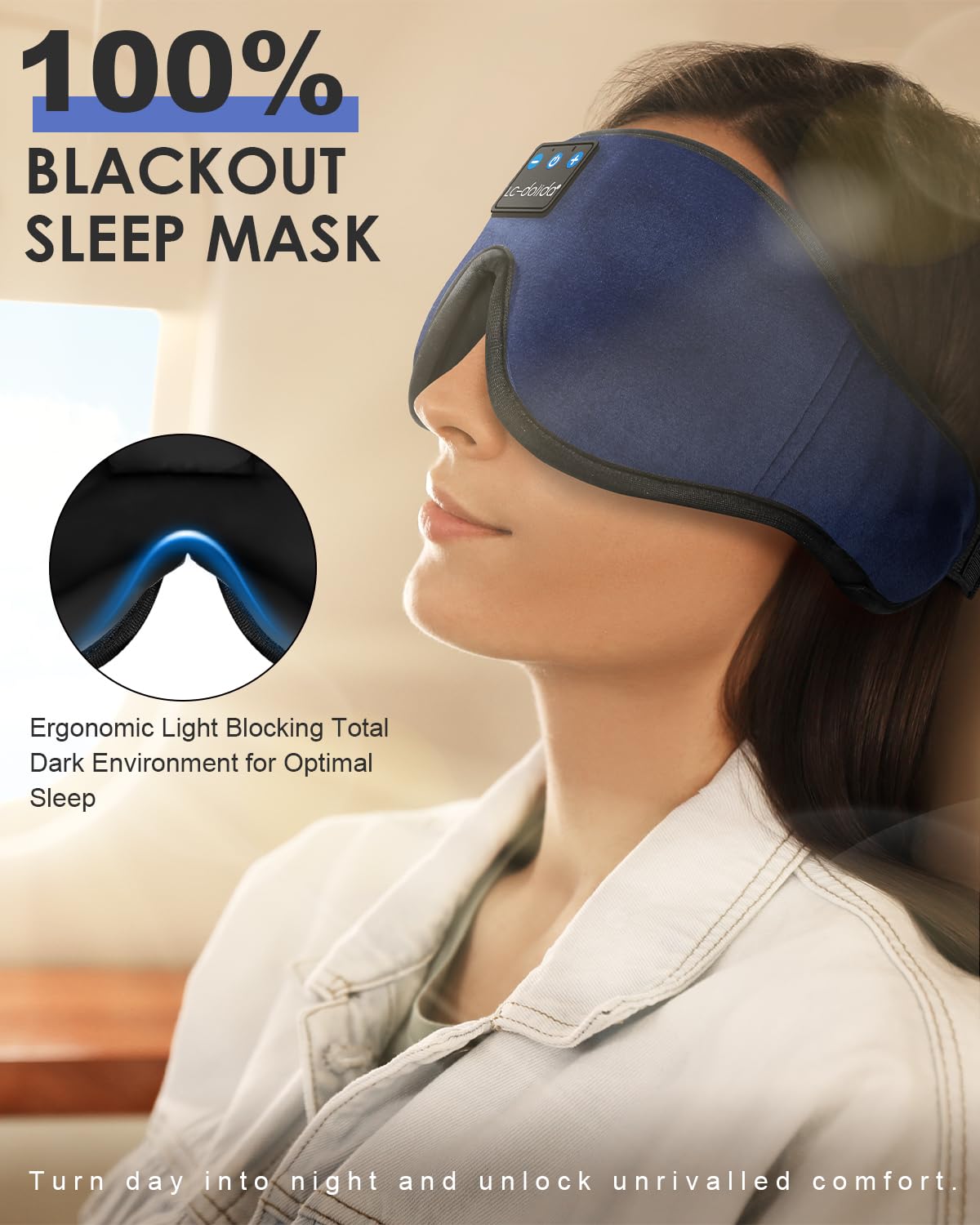 LC-dolida design 3-en-1 masque avec écouteurs intégrés