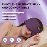  LC-dolida masque-soie-glace et coton pourpre, douceur respirante pour le repos.