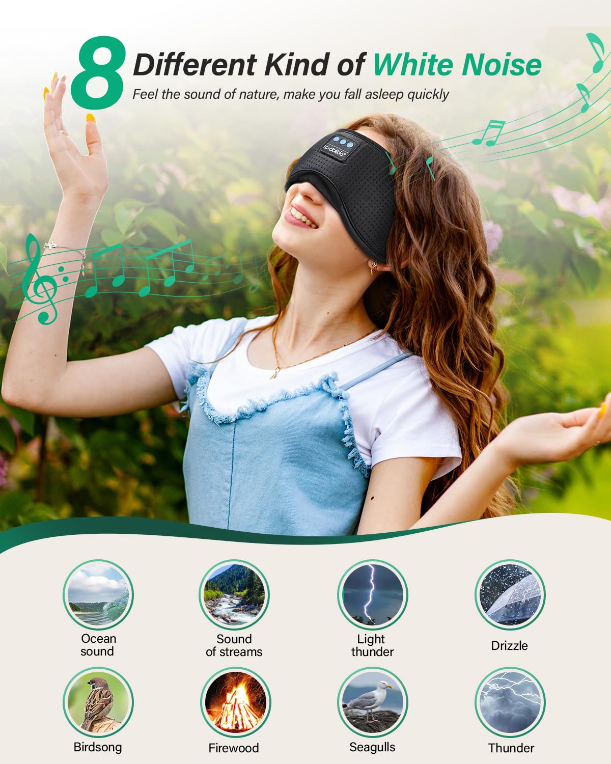 Conception 3D du masque LC-dolida offrant un confort oculaire sans pression.