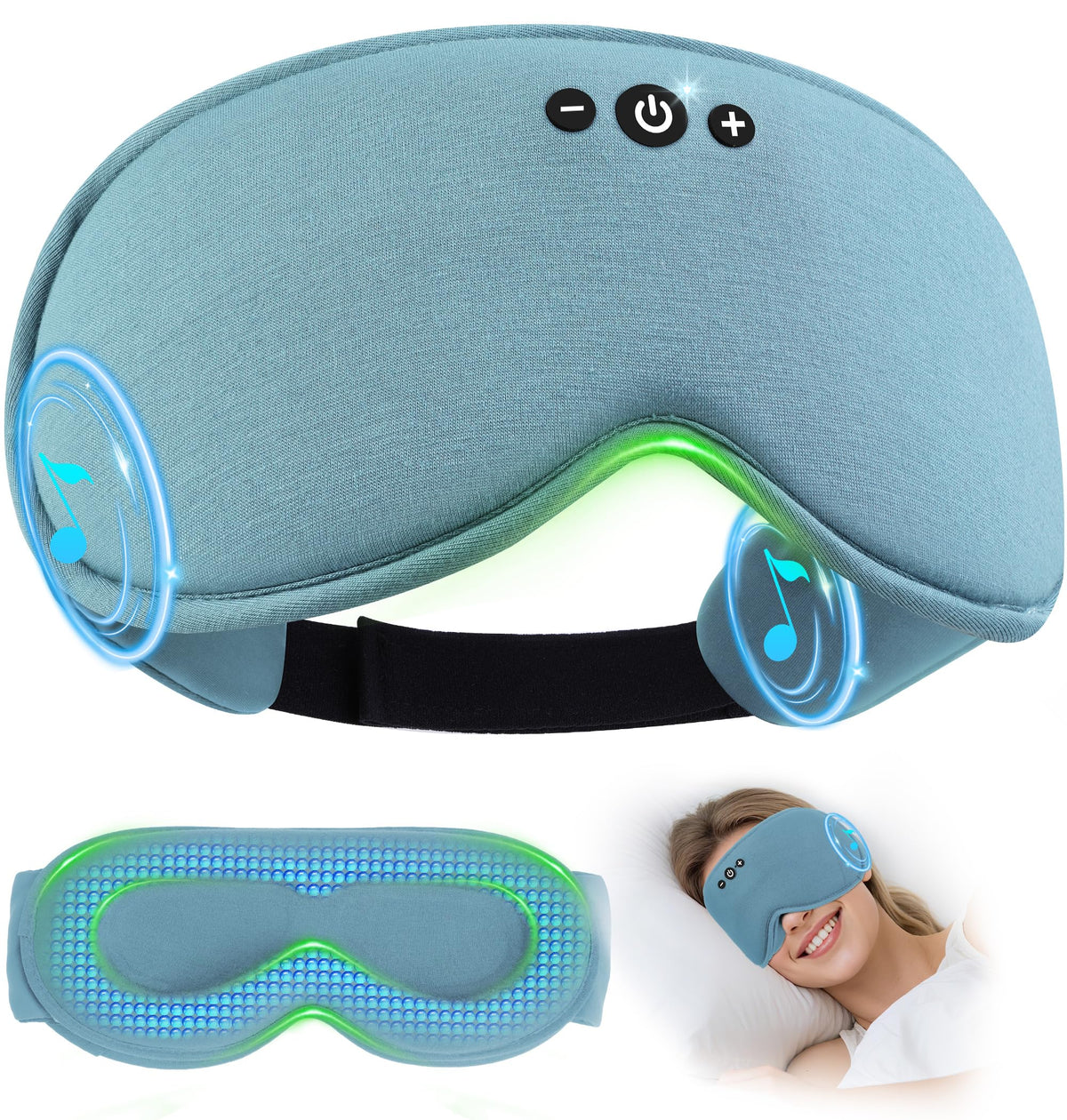 Masque LC-dolida en bambou-coton vue de face, confort doux pour le sommeil.