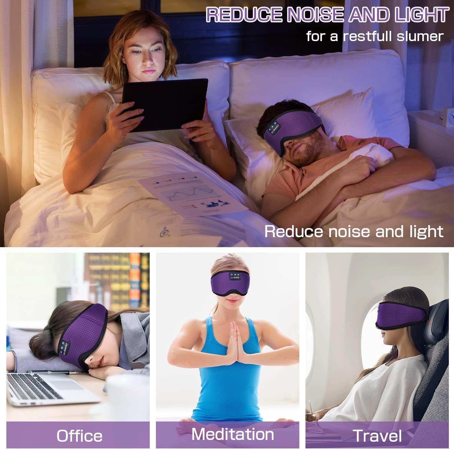 LC-dolida masque-sommeil-bande-reglable : ajustement sûr et confortable