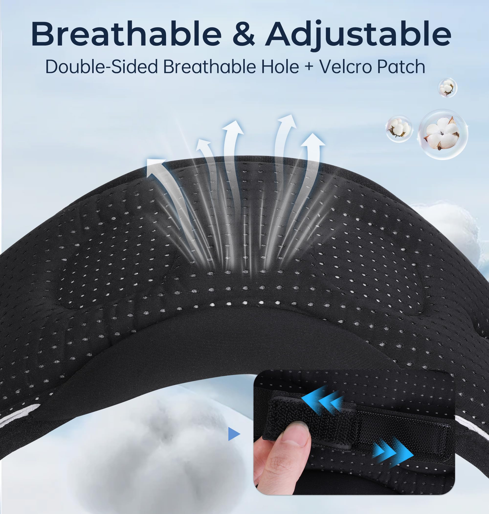  LC-dolida masque-sommeil bluetooth: bruit blanc intégré pour relaxation sans smartphone.