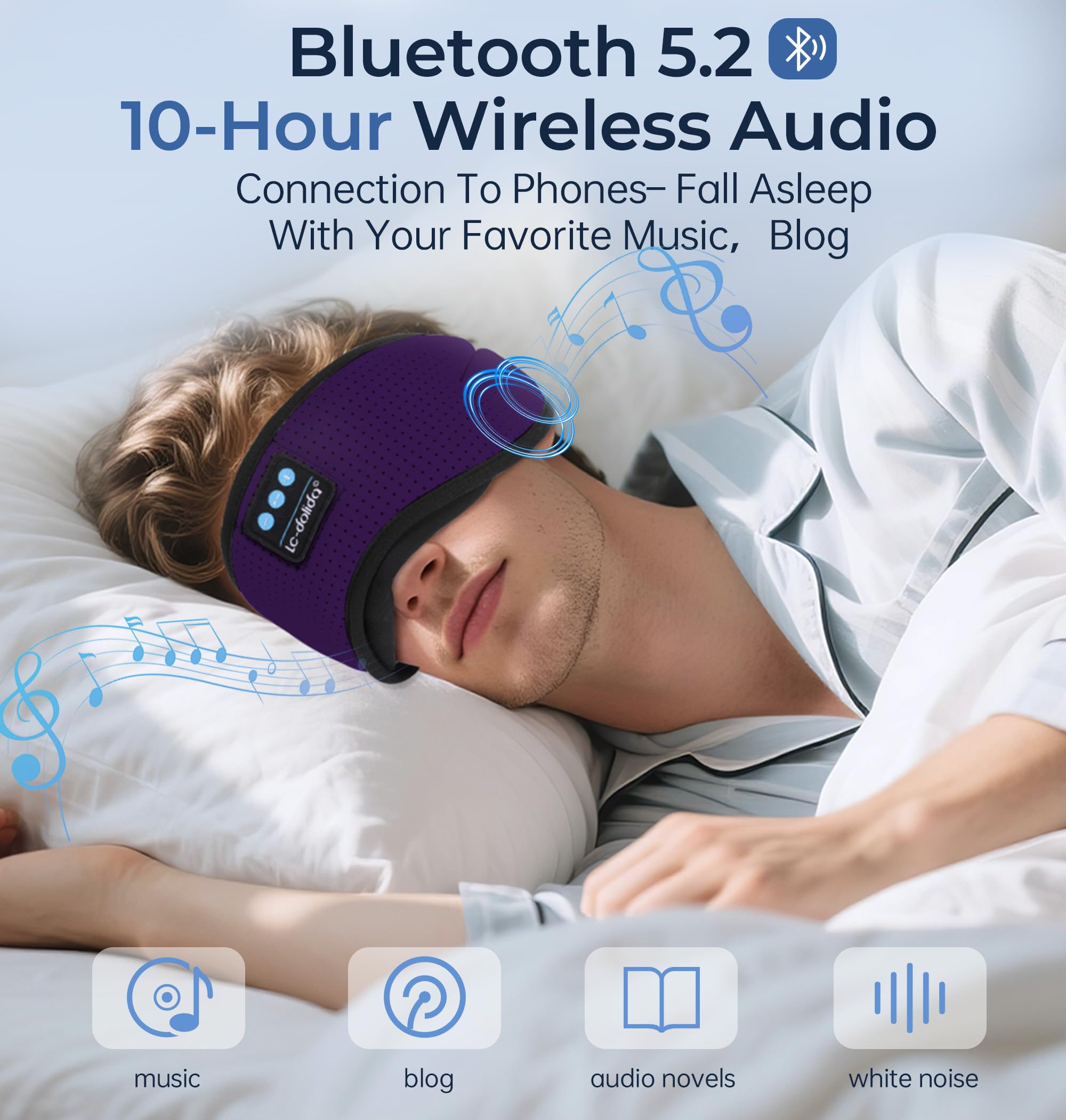  LC-dolida masque-sommeil bluetooth: module détachable facilitant le lavage et l’entretien.